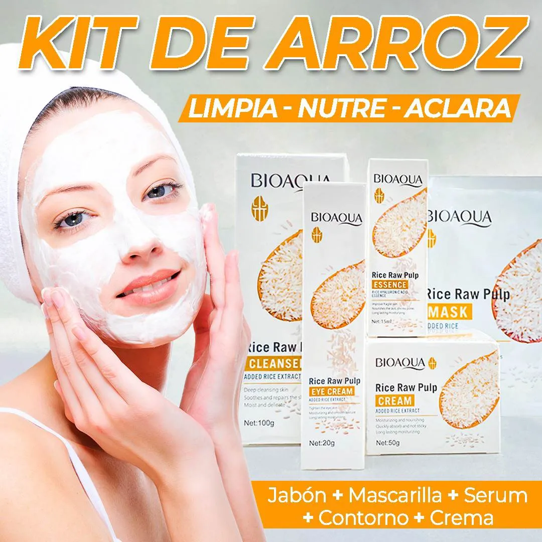  Kit De Lujo Facial Linea De Arroz Aclarante Bioaqua